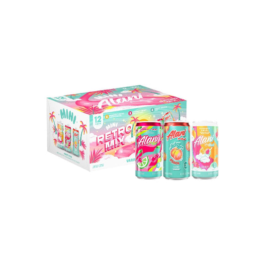 Alani Nu Variety Pack (Cherry Smoothie, Juicy Peach, Orange Kisses), Low-Calorie Energy Drink, 12 Cans