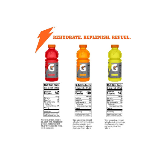Gatorade Thirst Quencher Sports Drink, Variety Pack, 20 oz Bottles, 12 Pack